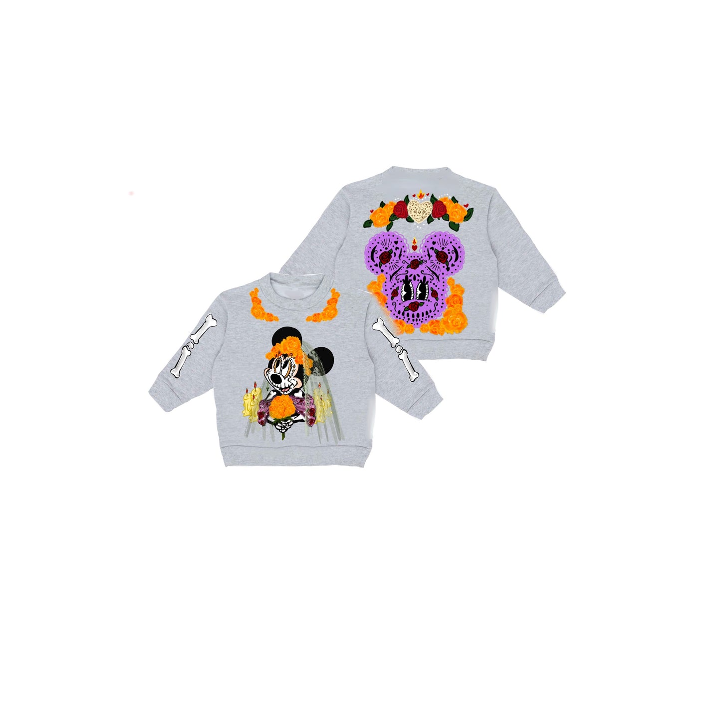KIDS DAY OF THE DEAD MINNI CREWNECK