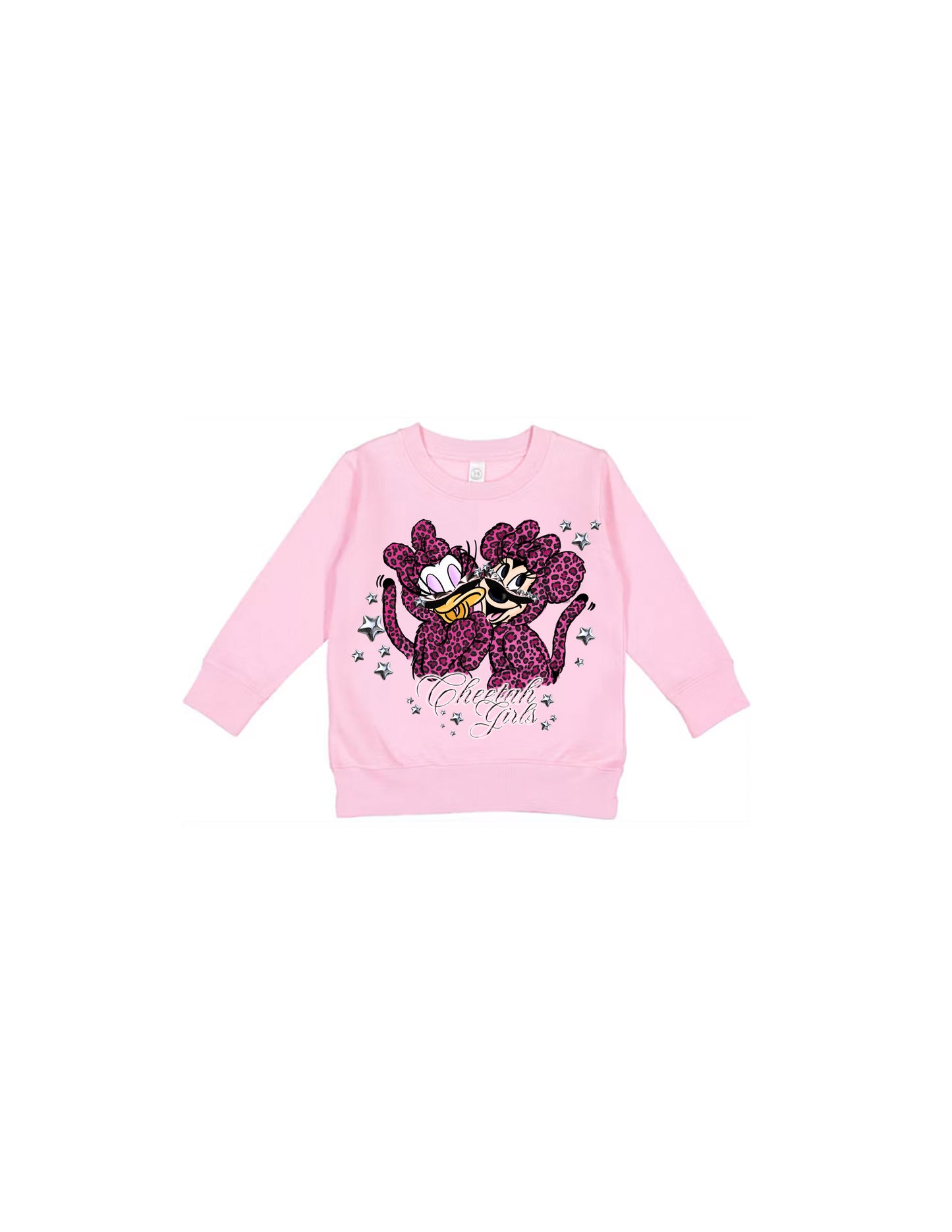 KIDS CHEETAH SISTERS(PINK ) CREWNECK