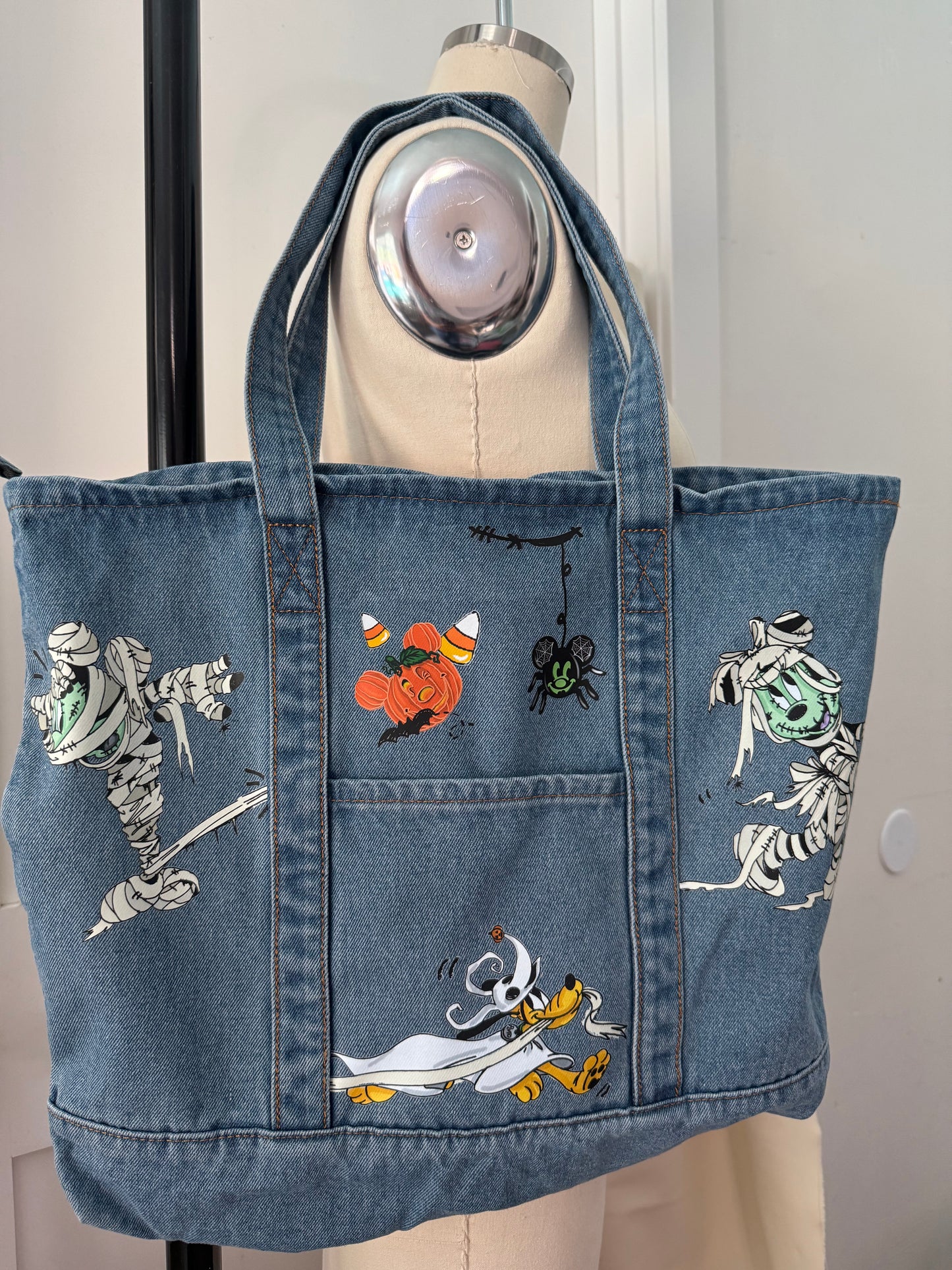 MUMMY MADNESS DENIM TOTE