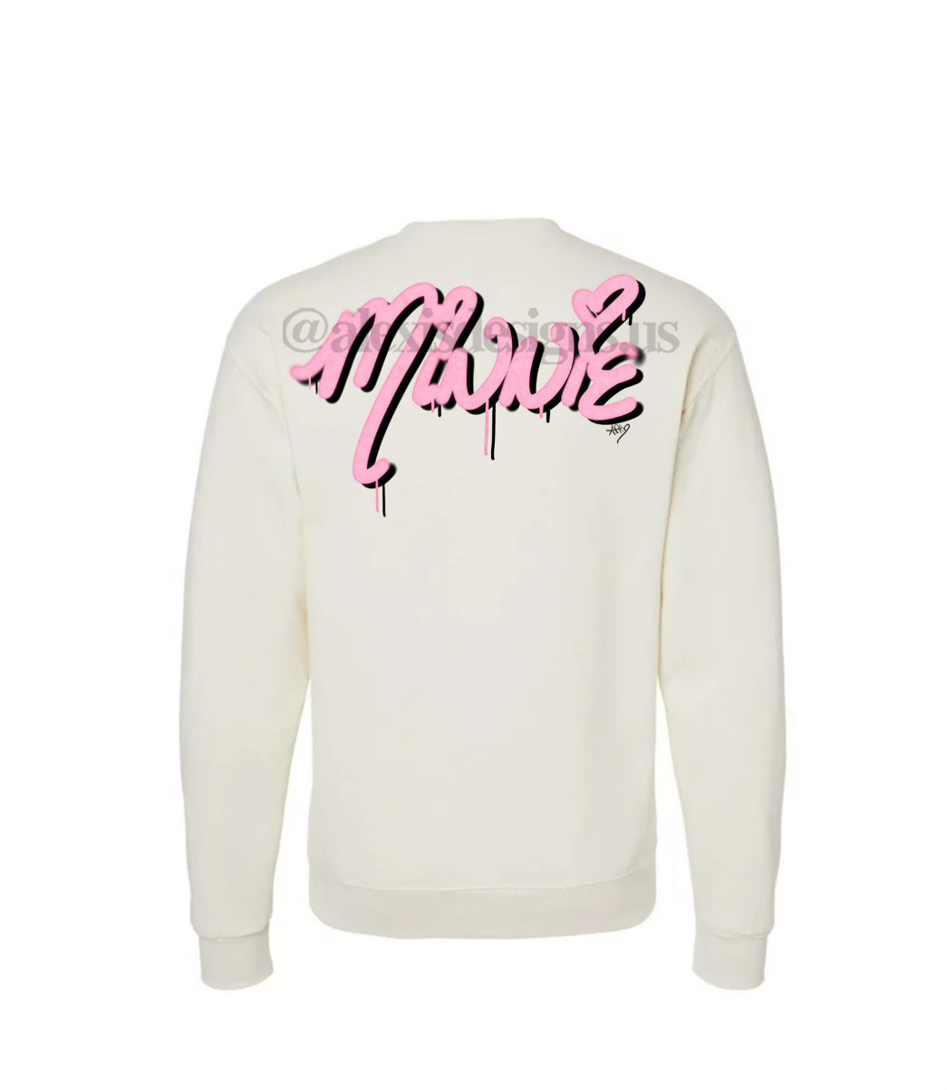 GIRL MOUSE BALLOON CREWNECK