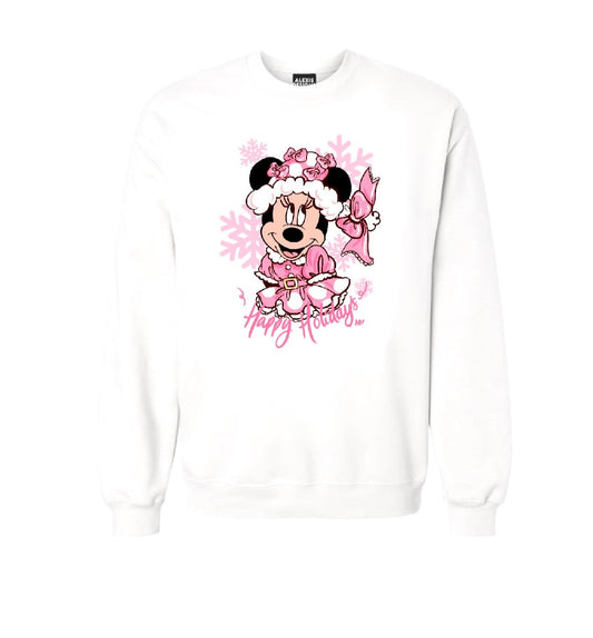 PINK  SNOWFLAKE INSPIRED CREWNECK