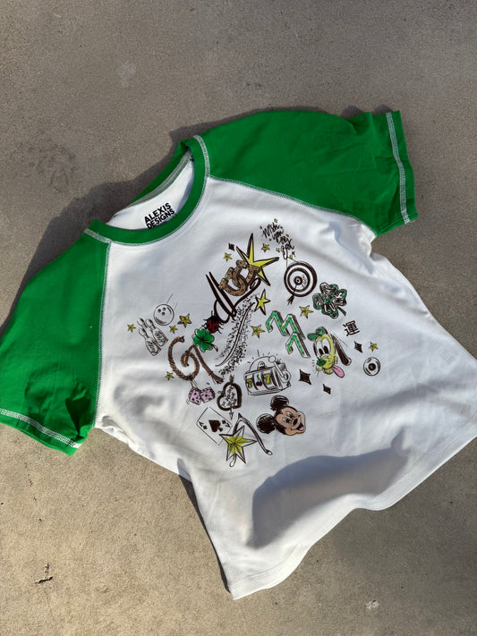 GOODLUCK RAGLAN CROP TEE