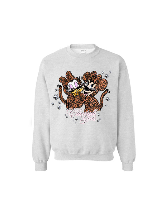 CHEETAH SISTERS(BROWN)  CREWNECK