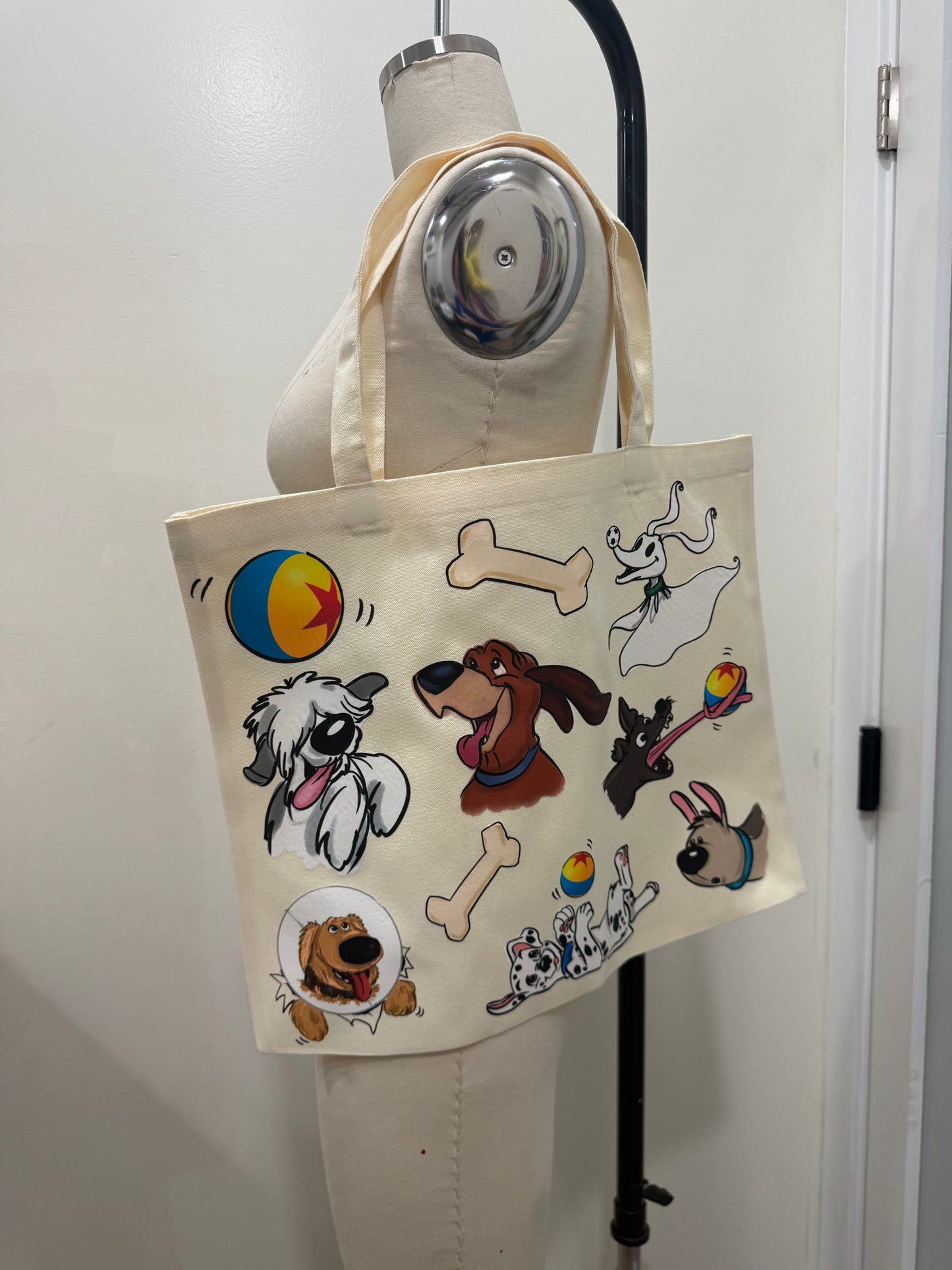 WHO LET THE DOGS OUT PIXXAR TOTE