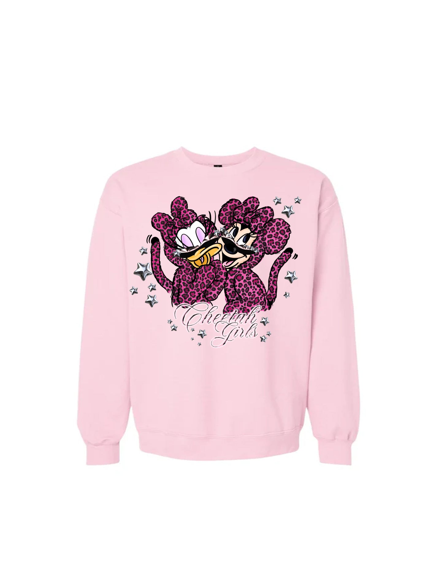 CHEETAH SISTERS(PINK)  CREWNECK