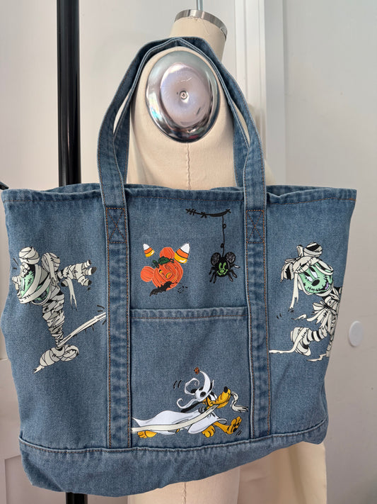 MUMMY MADNESS DENIM TOTE