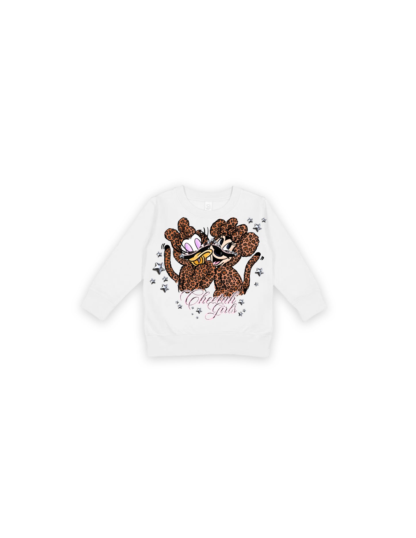 KIDS CHEETAH SISTERS(BROWN ) CREWNECK