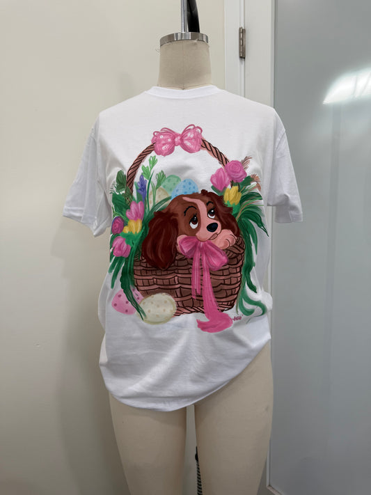 LADY IN A BASKET T SHIRT