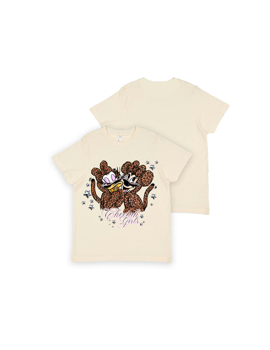 KIDS CHEETAH SISTERS (BROWN) T SHIRT