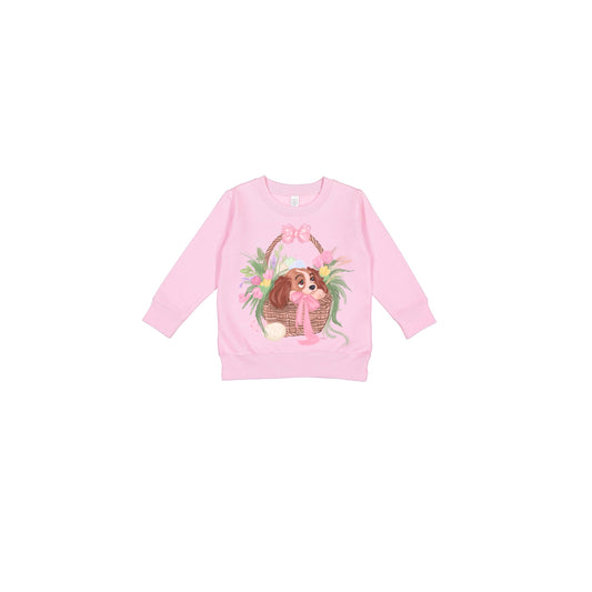 KIDS LADY IN BASKET CREWNECK