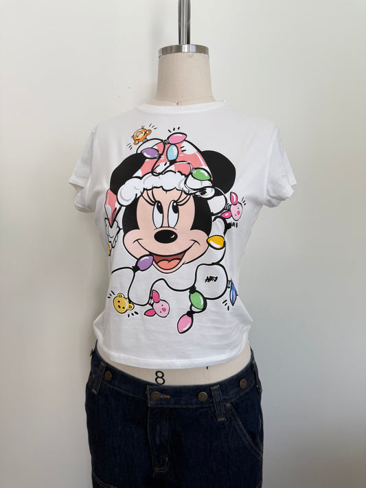 MINNI XMAS POOH LIGHTS BABY TEE