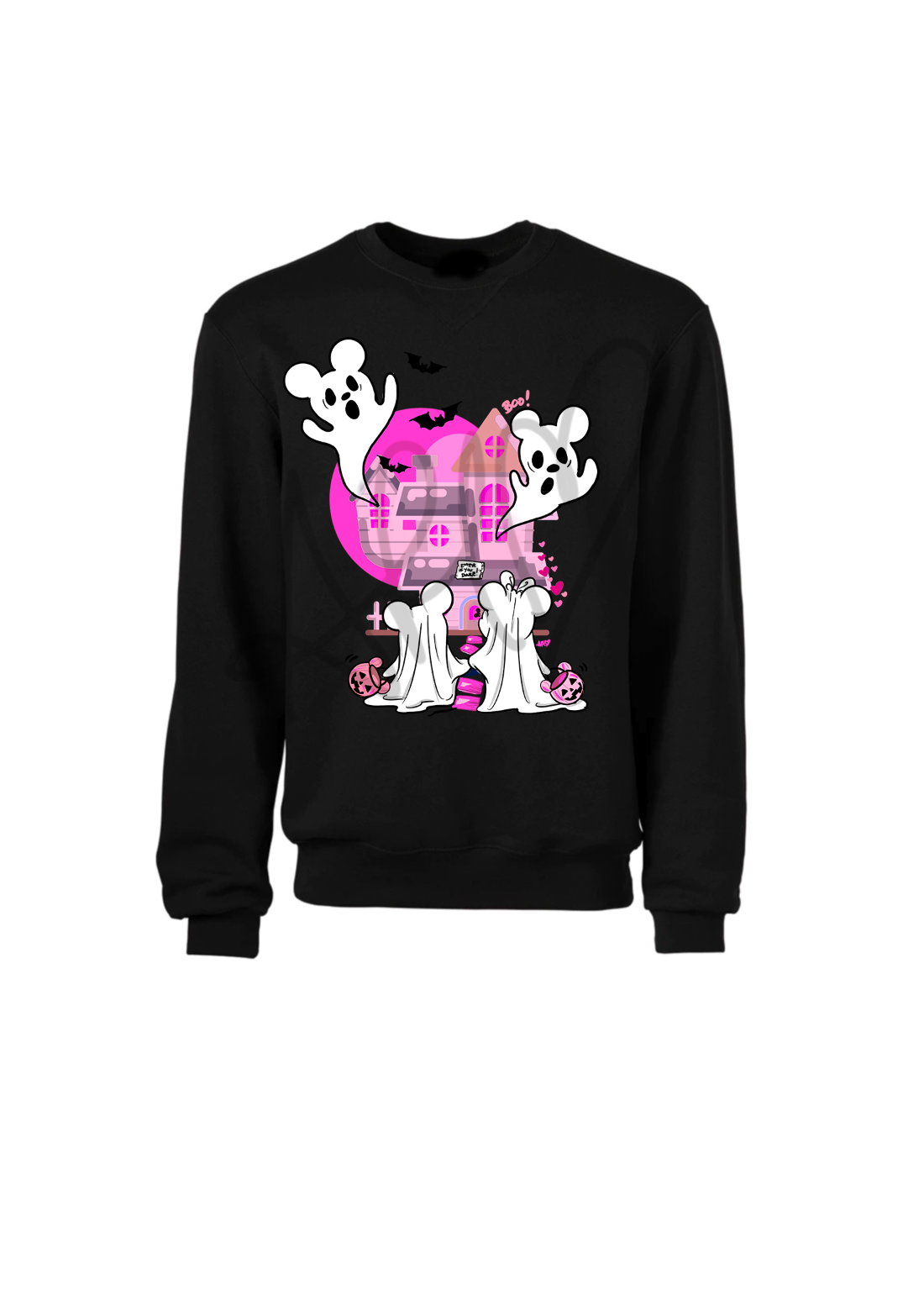 Haunted House pink Crewneck