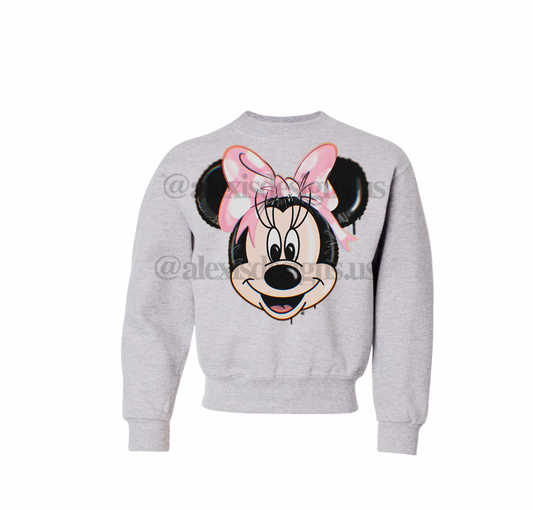 KIDS GIRL MOUSE BALLOON CREWNECK