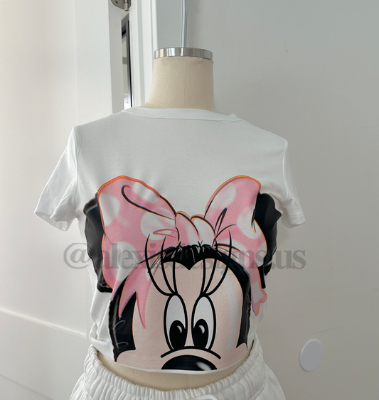 CROPPED GIRL MOUSE BALLOON TSHIRT