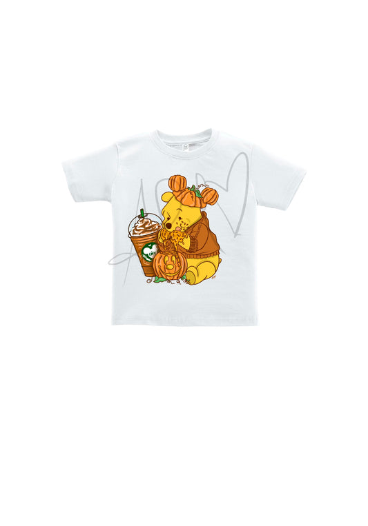 Kids Pumpkin Spice Pooh Bear t shirt
