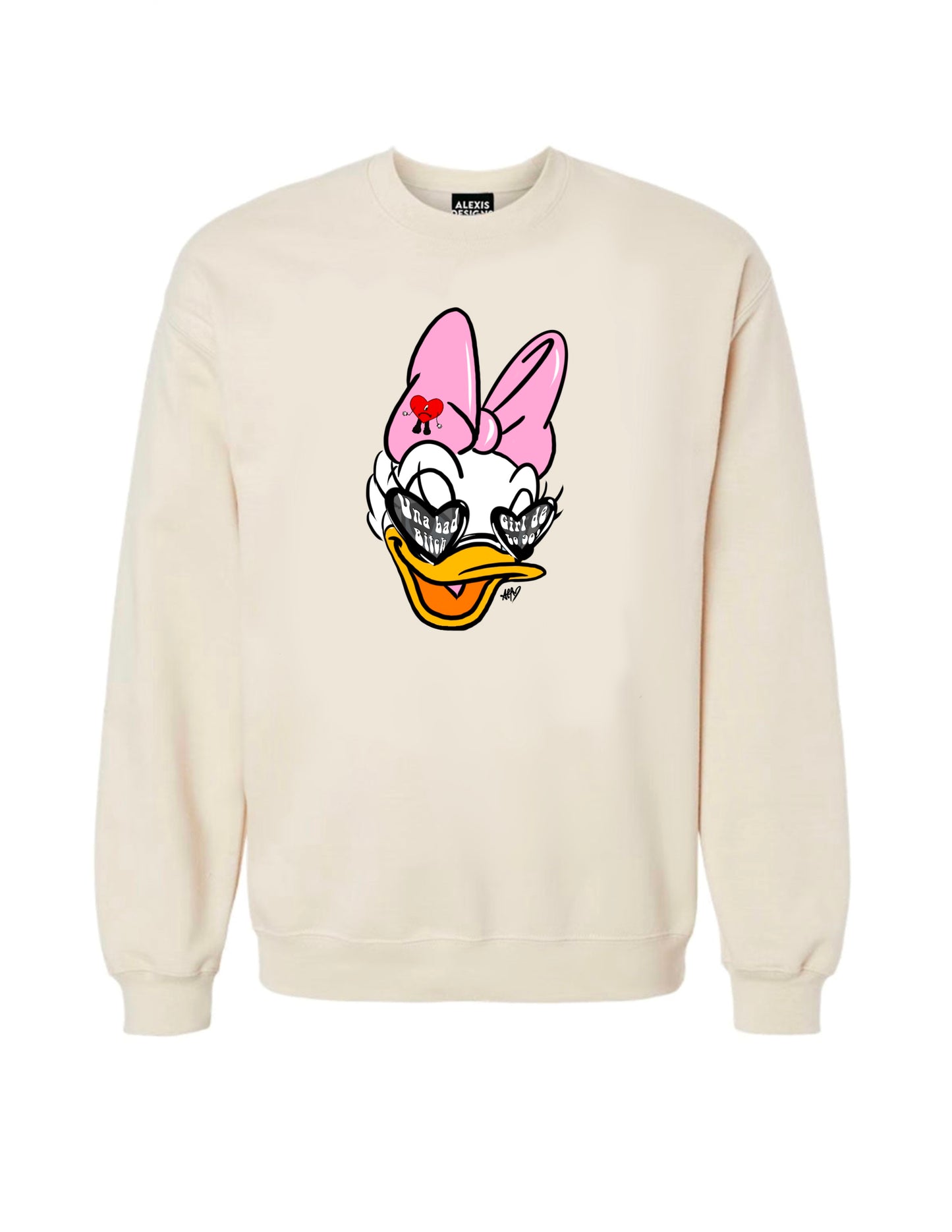 UNISEX CREWNECK UNA BAD B INSPIRED- WHITE