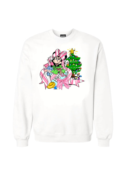 KIDS MINNIE PINK INSPIRED CREWNECK